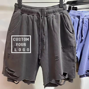 Nuevo Diseño de Moda Masculina: <span class=keywords><strong>Shorts</strong></span> Desgastados con Estilo, <span class=keywords><strong>Shorts</strong></span> Personalizados de Doble Capa para <span class=keywords><strong>Hombre</strong></span>, Corte con Borde Crudo - Product Image 1