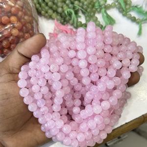 Suministro al por mayor de cuentas redondas de 8 mm de cuarzo rosa natural para hacer collares de piedras preciosas para regalos de bodas y fiestas - Product Image 3