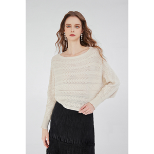 <span class=keywords><strong>Pull</strong></span> court <span class=keywords><strong>blanc</strong></span> pour femme avec <span class=keywords><strong>col</strong></span> <span class=keywords><strong>bateau</strong></span> manches chauve-souris creux goutte épaule-été décontracté tricoté tricots - Product Image 1