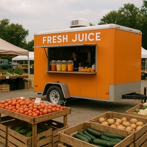 Remorque mobile entièrement équipée, chariot de vente ambulante, camion de vente de boissons, hamburgers, bubble tea, nourriture de rue - Product Image 5