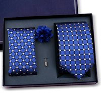 Set de Regalo de Corbata para Hombre Directo de Fábrica con Pañuelo de Bolsillo y Broche, Lujoso Set de Corbata de Poliéster en Caja para Bodas y Fiestas