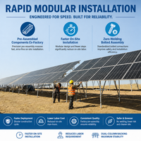 Système de montage solaire au sol résistant au vent, support de panneaux solaires pour une production d'énergie solaire efficace