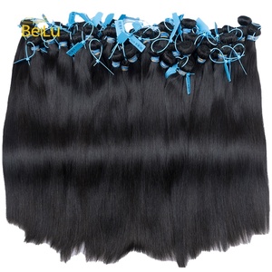 Extensiones de Cabello Humano Virgen Brasileño, Doble Trama a Máquina, 30 Pulgadas, Rizado <span class=keywords><strong>Kinky</strong></span>, Color 1B, para Tejer - Product Image 1