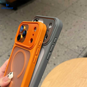 Custodia UNIGRACE per <span class=keywords><strong>iPhone</strong></span> 17 Pro Max/16/15/14/13/<span class=keywords><strong>12</strong></span>, con Ricarica Wireless Magnetica, Bordo Morbido in PC, Trasparente, Antiurto, Colore <span class=keywords><strong>Arancione</strong></span> - Product Image 4