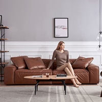 Canapé de salon modulaire en cuir de style italien moderne, 2 places, pour le repos