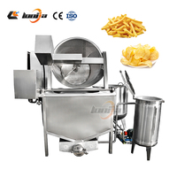 Friteuse industrielle de qualité alimentaire pour chips de bananes en gros volume, machine à frire les nuggets de porc chauds : Friteuses Chifle, Friteuse à crevettes et beignets avec mélangeur