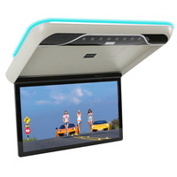 Lecteur MP5 HD 19 pouces pour montage au plafond de voiture, écran TFT/IPS/LCD 1080P, multimédia automobile, moniteur de toit intelligent avec USB/carte TF