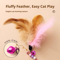 Baguette interactive professionnelle pour chat, durable, en acier inoxydable et PVC, avec clochette, jouet d'auto-entretenement anti-ennui