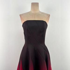 <span class=keywords><strong>Robe</strong></span> <span class=keywords><strong>longue</strong></span> à bretelles noires et rouges de haute qualité à la taille de conception vietnamienne - Product Image 4