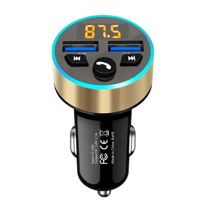 cantell Car BT-5.0 FM Transmitter Wireless Adapter Mic Audio Receiver Auto MP3 Player QC3.0 Dual USB Fast Car Charger