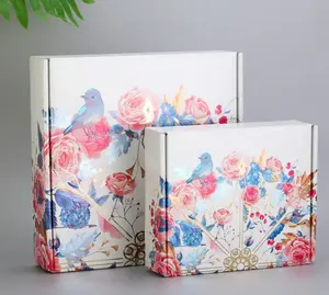 amazing new style 2024 white color mailing gift box amazing style first box colorful flowers mailing box