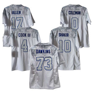 Camisetas de Fútbol Americano al por Mayor para Mujer, Cosidas, con el Número 73 Dawkins, 17 Allen, 10 <span class=keywords><strong>Shakir</strong></span>, 4 Cook III, 0 Coleman, Camisetas de Malla de los Buffalo - Product Image 2
