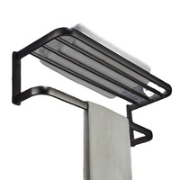 Porte-serviettes de bain mural de luxe en cuivre électroplaqué gris anthracite, étagère de salle de bain, ensemble simple ou double barre