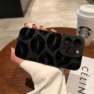 Funda de teléfono de labio negro de estilo gótico <span class=keywords><strong>para</strong></span> <span class=keywords><strong>IPhone</strong></span> 16 15 14 13 12 11 Pro Max XS X XR 7 8 Plus <span class=keywords><strong>2020</strong></span> Mini funda de silicona suave a prueba de golpes - Product Image 5