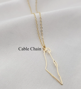 สร้อยคอโครงร่างแผนที่อิสราเอลอิสราเอลพร้อมสร้อยคออิสราเอล - Product Image 5