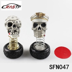<b>Skull</b> Car Ornament Resin Automatic Swinging <b>Decorative</b> Dashboard Accessory Military Cap Design - Product Image 4