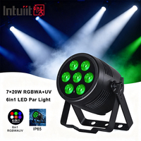 Projecteur LED PAR 7x20W RGBWAV Slim 6-en-1 IP65 étanche DMX512 pour éclairage de scène extérieur et événements de mariage