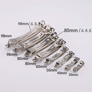 Hair Clip Spring Clip 12 Cm Rhodium Plated Iron Wide Flat <b>Snap</b> <b>Fastener</b> Daily Use Multiple Sizes Available - Product Image 2