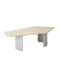 Table basse moderne minimaliste en MDF, placage en noyer noir, design durable et écologique pour salon, maison, hôtel