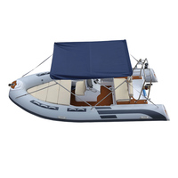 Bateau pneumatique semi-rigide (RIB) de pêche en fibre de verre Hypalon CE 480B pour 7 personnes, idéal pour le surf, la dérive et la plongée