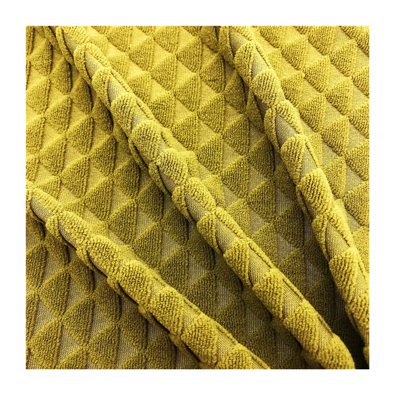 2023 new design fish scales towel terry fabric 95%polyester 5%spandex warm jacquard terry knitted fabric for garments
