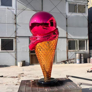 Ornamenti Decorativi per Gelaterie e Negozi di Bubble Tea all'Aperto, Sculture di Gelato in Fibra di Vetro, Statua in Resina Personalizzata Galvanizzata - Product Image 1