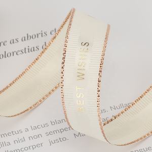 하이 퀄리티 개인화 된 최고의 소원 편지 인쇄 그로스 그레인 리본 더블 페이스 웨딩 장식 연인 선물 꽃 포장 - Product Image 2