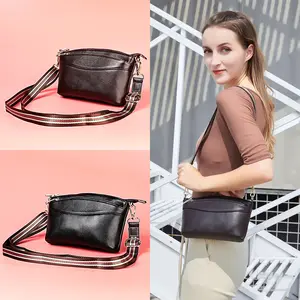 De las mujeres de cuero genuino Crossbody bolsa de hombro de moda