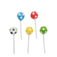 Groothandel Cartoon Voetbal Lollipop Kleurrijke Voetbalvormige Lollipop Harde Snoepjes Fruit Smaak Halal Zoete Lolly Snoep Snack