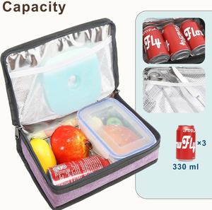 Portable Mini <span class=keywords><strong>Glacière</strong></span> Boîte À Lunch Logo Personnalisé Petit Isolé Doux <span class=keywords><strong>Repas</strong></span> Fourre-Tout Poignée pour Travail École À L'extérieur Fait Oxford Polyester - Product Image 2