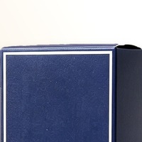 Boîte cadeau en carton bleu marine avec logo personnalisé pour bouteille de vin rouge ou blanc sec de 750 ml, emballage pour une seule bouteille, fabricant en gros