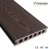 Tarima de Madera y Plástico Compuesto, Impermeable, con Acabado Cepillado, Cuadrada, Color Nogal, para Exteriores, Patio, Jardín, Parque y Balcón