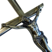 Decoración Funeraria D090, Cruz de Metal con Jesús, Accesorios para Ataúd y Féretro, en Proveedor de Artículos Funerarios