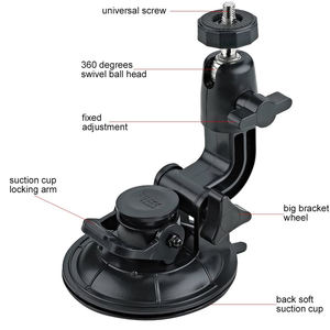 Support de pare-brise universel rotatif à 360° avec base de 9 cm de diamètre et vis 1/4 pour caméra d'action GoPro Insta360 DJI - Product Image 4