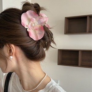 Spring Summer Dry <b>Flower</b> Rhinestone Mini Plastic Fabric <b>Sweet</b> Style Unisex Hair Claw Clip Shark Clip Holiday Daily Party - Product Image 1