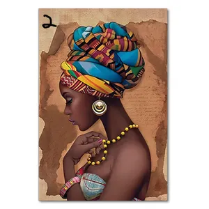 아프리카 여성 회화 캔버스 인쇄 초상화 추상 디자인 3D 벽 그림 홈 장식 벽 예술