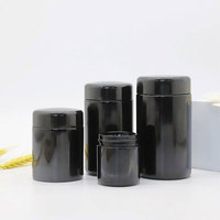 Grosir kustom 20g 30g 50g 150g 250g kaca cat hitam wadah kosmetik kemasan tabung Krim tahan UV dengan tutup plastik