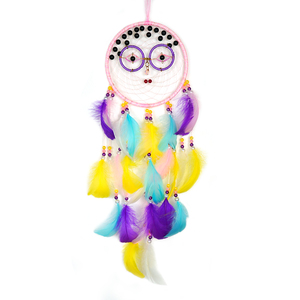 Campana de Viento Bohemia Hecha a Mano, Ecológica, con Anillo de Hierro, Cuentas de Plumas, Hilo Colgante, Red de Ensueño para Dormitorio <span class=keywords><strong>Infantil</strong></span>, Cumpleaños - Product Image 1