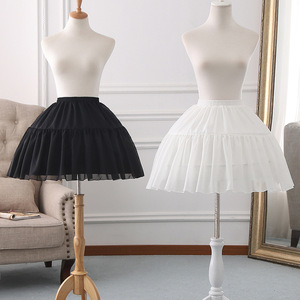 Nuovo <span class=keywords><strong>Sottogonna</strong></span> Regolabile da Donna Stile Lolita, Nero o Bianco, Corto, per Matrimoni, Cosplay, Abiti da Donna e Ragazza - Product Image 1