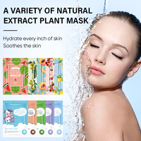 Masque facial en tissu à 10 saveurs à base de plantes, hydratant, blanchissant, anti-acné, anti-âge, soin de beauté, marque privée, OEM
