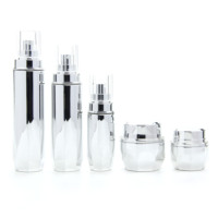 Emballage exclusif Design Cosmétique Maquillage Ensemble Vide Verre Cheveux Soins Paquet Peau Émulsion Pompe Bouteille avec Pot de Crème
