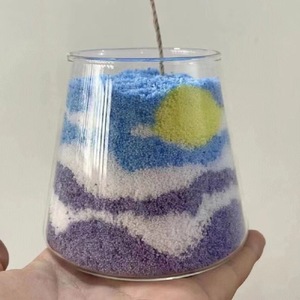 Kit de Velas para Pintar con Arena DIY, Cera Mixta de Soja para Velas Grandes con Diseño de Flor de Hielo, Suministros para Hacer Velas sin Humo, Vela Decorativa Hecha a Mano - Product Image 2
