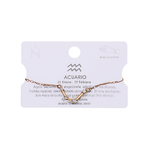 Pulsera Aquarius de Acero Inoxidable con Cadena Chapada en Oro, Joyería Clásica Unisex para Regalo - Product Image 2