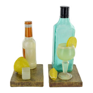 Sujetalibros Vintage con Forma de Botella de Vino y Copa, Escultura de Resina con Diseño de Cubitos de Hielo para <span class=keywords><strong>Gin</strong></span> Tonic - Product Image 2