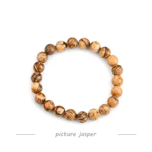Bracelet extensible de perles rondes de pierres précieuses perlées d'énergie de guérison à la main adapté aux cadeaux de vacances