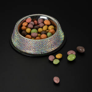 <span class=keywords><strong>Pink</strong></span> Rhinestone <span class=keywords><strong>Cat</strong></span> Bowls Bling Dog <span class=keywords><strong>Bowl</strong></span> Aço inoxidável para animais de estimação Alimentos Pratos De Água Sparkly Luxo Full Rhinestones Dog Bowls - Product Image 2