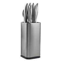 Ensemble de couteaux de cuisine modernes en acier inoxydable avec manche creux, ambidextres et durables, comprenant un hachoir à viande, un couteau de chef et un couteau à découper