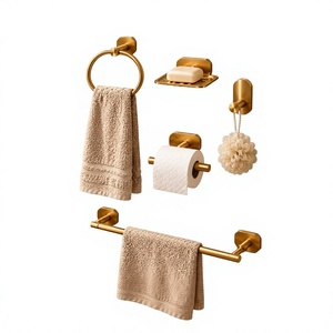 Ensemble de salle de bain mural en laiton avec finition sophistiquée pour salles de bain modernes et comptoirs de vanité élégants - Product Image 1