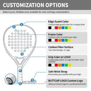 <span class=keywords><strong>Raquette</strong></span> de paddle-tennis en fibre de carbone personnalisée par le fabricant chinois, portable, résistante à l'abrasion, avec poignée en EVA. - Product Image 6