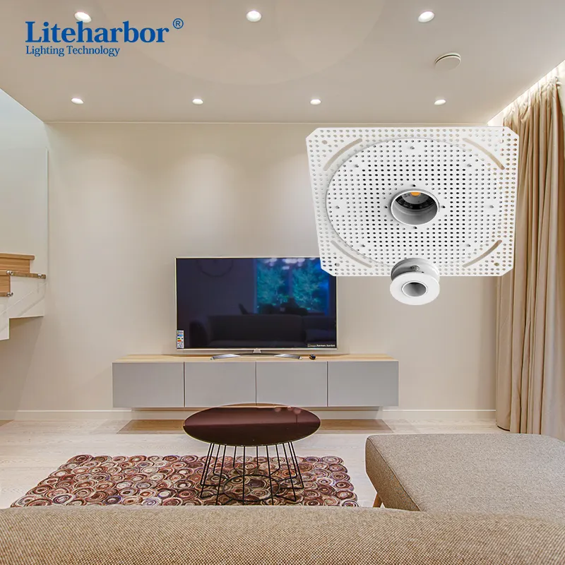 Liteharbor عالية الجودة 0-10Vdimming رقيقة جدا 1 بوصة Trimless مربع LED البسيطة أضواء led شواء النازل